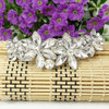 EVER FAITH Wedding SilverTone 4 Daisy Flower Hair Clip Barrette Austrian Crystal Clear