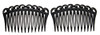 France Luxe Small Filigree Comb Pair Black