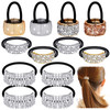 12 Pcs Glitter Elastic Ponytail Holders Crystal Hair Accessories for Women Girls Ladies Mixed Colors