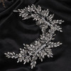 BERYUAN Rhinestone Wedding Hair Accessory Crystal Wide Headband for Bride Silver
