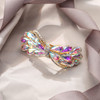 EVER FAITH Wedding Austrian Crystal Barrette Clip Rhinestone Waterdrop Bowknot Hair Accessories for Women Iridescent AB