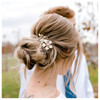 SWEETV Gold Bridal Hair ClipFloral Bridal Hair Comb Barrette Flower Hair pieces for Brides Wedding