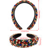 WILLBOND Velvet Padded Crystal Rhinestone Headband Crystal Embellished Hair Hoop Retro Jewelled Hairband Hair Accessory