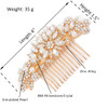 Hapibuy Crystal Wedding Hair Comb Bridal Hair Comb with Pearl Wedding Headpiece for party wear Golden Hair Accessory