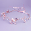 Oriamour Bridal Crystal Headband with Freshwater Pearls Flower Design Wedding Hair Accessories Rose Gold