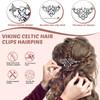 Syhood 8 Pcs Viking Celtic Hair Clips Vintage Knot Hair Stick Retro Silver Metal Celtic Barrette Hairpins Viking Jewelry
