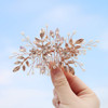 HapiBuy Wedding Hair Comb Rose Gold Crystal Simulated Pearl Bridal Hair Comb For Bride and Bridesmaid