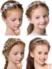 WILLBOND 4 Pcs Flower Girl Headband Flower Girl Hair Accessory Silver Wedding Headpiece Princess Crystal Pearl Headband