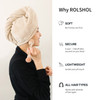 ROLSHOL Extra Large 4 Pack Microfiber Hair Towel Wrap for Women Super Absorbent Quick Dry Hair Drying Towels with Button