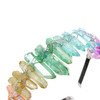 AWAYTR Raw Crystal Quartz Crown Rhinestone Tiara Mermaid Headband for Woman Weeding and Parties Multicolor