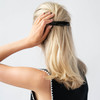 Black Hair Barrette for Thin Hair Classic Rectangle French Barrette for Women Lightweight and Comfortable Strong Hold Fr