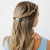 France Luxe Classic Rectangle Barrette Handmade French Barrette for Women with Thin or Fine Hair Lightweight with Strong