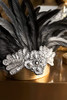 BABEYOND Carnival Feather Headpiece Showgirl Pageant Headband Womens 1920s Flapper Headband Black