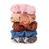 Gimme Beauty Hair Scrunchies Variety Pack Denim Corduroy Faux Leather Blush and Velvet Scrunchies Gentle All Day Hold Ha