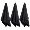 POLYTE Professional Quick Dry Lint Free Microfiber Hair Drying Salon Towel 16 x 29 in 12 Pack Black