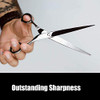 Jaguar Shears White Line Silver Ice 55 Inch Professional Ergonomic Steel Hair Cutting Trimming Scissors for Salon Stylis