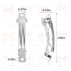 AUEAR 100 Pack French Barrette Iron Rectangle Hair Clips for DIY Clip Craft Bows 2 Inch 50mm