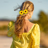 AUEAR 12 Pack Sunflower Alligator Clips 18 inch Flower Duckbill Hair Barrettes for Women Girls Beach Summer Party