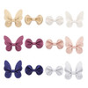 Liasun 12Pcsset Butterfly Bowknot Hair Clips Soft Wave Grain PU Hair Bows Clips with Alligator Clips Barrettes Hair Acce