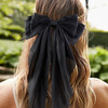 Satin Hair Accessories Set Silky Bows Ribbons Hair Ties Large Barrettes Cute Clips with Long Tail for Women and Girls Wh