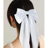 Satin Hair Accessories Set Silky Bows Ribbons Hair Ties Large Barrettes Cute Clips with Long Tail for Women and Girls Wh