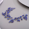 Chargances Bridal Crystal Hair Vine Wedding Blue Rhinestone Headband Fashion Bride Hair Vine Wedding Prom Flower Girl Ha