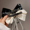 Wiwpar Satin Bow Hair Clips Soft Barrettes for Women Black