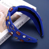 CEALXHENY Football Headband for Women Rhinestone Crystal Knotted Headband Jeweled Embellished Game Day Top Knot Headband