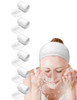 EUICAE Spa Headband 6 Pack White Nonslip Stretchable Washable Makeup Headband for Face Wash Facial Treatment Fits All Wo