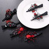 PHALIN Halloween Hair Clips Gothic Large Spider Web Skull Hair Clip for Women Spooky Alligator Duckbill Hair Pins Barret