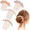 Pearl Rhinestones Hair Accessories Crystals Butterfly Hair Fork Clips for Updo Buns Decorative French Twist Hair Pins Vi