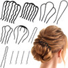 12 Pcs Hair Side Combs and Clips for Updo Bun U Shape French Twist Pins for Womens Vintage Hair Styling