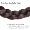 Hairro Braided Headband for Women Synthetic Plaited Hairpiece with 3 Strands 27g 4A Dark Brown