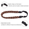 Hairro Braided Synthetic Hairband Plaited Headband Costume Hairpiece 3 Strands For Women Girls 27g 12 Light Brown