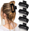 Canitor 4 PCS 41 Inch Black Hair Clips Acrylic Rectangular Womens Barrettes Jaw Clips for Thick and Thin Hair Nonslip