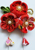 CRB Fashion Womens Japanese Kimono Yukata Hairclip Flower Hair Tie Band Clip Red II