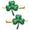 St Patricks Day Hair Clips Rhinestone Glitter Green Leaf Hairpins for Women Lucky Shamrock Hair Clips Costume Hair Acces