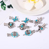 Western Cowboy Cowgirl Boot Hat Hair Clips 8PCS Vintage Turquoise Star Lightning Cactus Hairpins Womens Hair Accessories