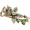 LALAFINA Vintage Flower Rhinestone Crystal Barrettes Retro Hairpins Hair Accessories for Women Green