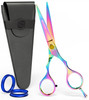 Suvorna 55 Multicolor Hair Cutting Scissors for Professionals Barbers Hair Shears for Cutting Trimming Grooming Sharp Ha
