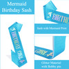 Didder Mermaid Themed Party Outfit Sash Crown and Decorations for Girls