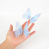 Blue Butterfly Medium Hair Clips Set 2 Pcs with Dangling Wings Beautiful Butterfly Hair Accessories for Women