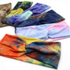 NODG 6 Pieces Tie Dye Headbands for Women Knot Turban Headbands Boho Knotted Yoga Head Wraps Criss Cross Bands