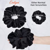 CEELGON Black Big Scrunchies for Women 63Inches Large Scrunchie Satin Oversized Silk Thick Elastic Hair Ties Jumbo Hair