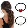 AIUPUOC Valentine Cute Heart Hair Ties Valentines Heart Scrunchies for Women Girls Hair Accessories Elastic Hair Tie Yog