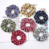 DINPREY Plaid Hair Scrunchies 7 PCS Mulberry Silk Elastic Hair Ties Large Hair Ties Strong Elastic Hair Bobbles for Pony
