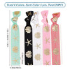 GORGECRAFT 24PCS Printed Glitter Hair Ties Knotted Elastics Ponytail Holders Ocean Theme No Crease Elastic Ribbon Band R