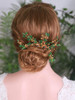 YERTTER Champagne Green Crystal Beads Bridal Handmade Hair Comb for Wedding Party Crystal Comb Clip Bridal Headpieces Ha