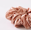 MTSNOO 100 Pure 22 Momme Mulberry Silk Scrunchies with Elastic Band 1 Pack Light Pink for Hair Sleep for Women and Girls