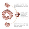 MTSNOO Silk Scrunchies 3 Pack 100 Pure 22 Momme Mulberry Silk Scrunchies for Curly Hair with Elastic Band Hair Ties Rope